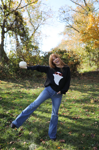 Sweet Ghost Chunky Crew in Black