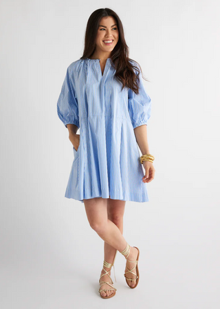Blake Dress in Blue Stripe