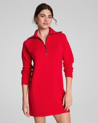 Air Essentials Half Zip Dress in Red