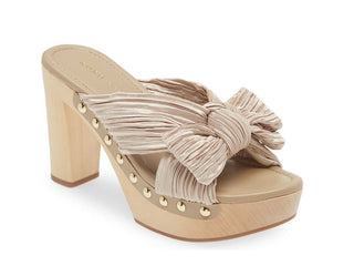 Jana Heel in Champagne Satin