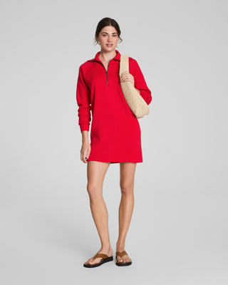 Air Essentials Half Zip Dress in Red