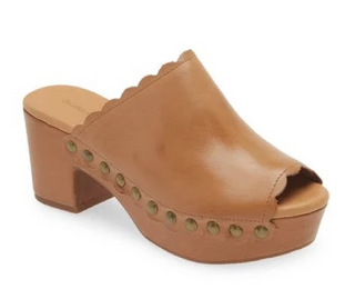 Gold Wedges in Tan Leather