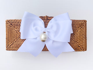 Colette Fluffy Bow Pearl Drop Bag