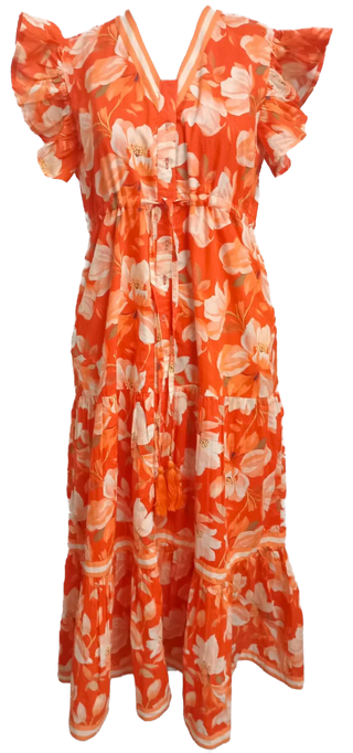 Amalfi Maxi Dress in Magnolia Orange