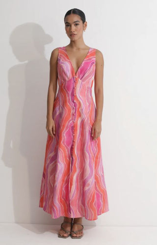 Isla Stripes Dress in Pink