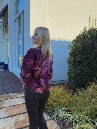 Elsa Blouse in Wine Floral
