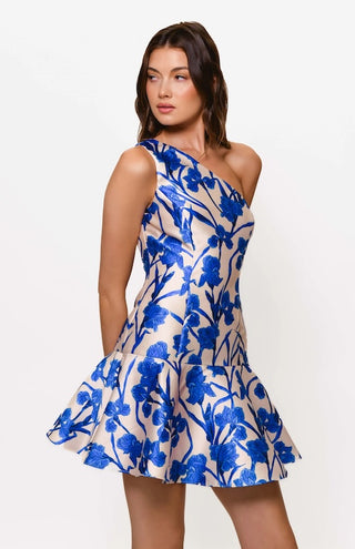 Silas Dress in Cobalt Vining Orchids