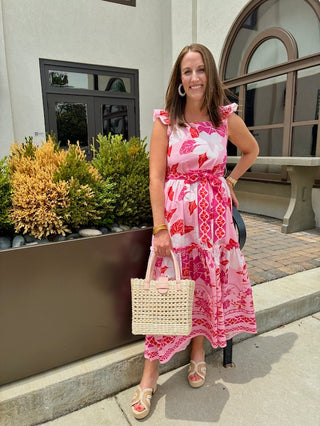 Elsie Dress in Neon Floral