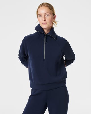 AirEssentials Navy Quarter Zip Pullover by Spanx