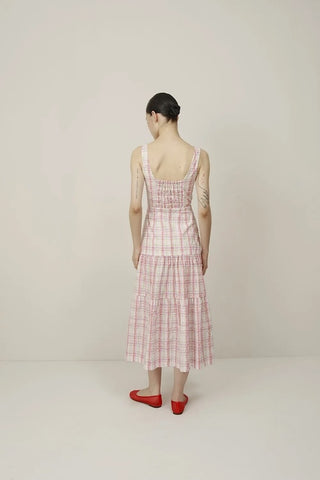 Idilio Dress in Ivory/Pink