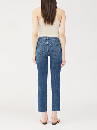 Mara Straight Mid Rise Instasculpt Ankle Jeans in Chancery