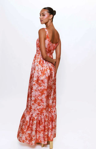 Beanie Dress in Orange Floral