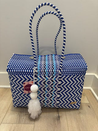 Blueberry Bliss Overnight Duffle w/ White Tassel