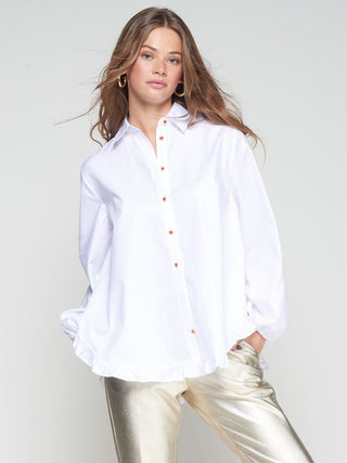 White Button Down with Heart Buttons