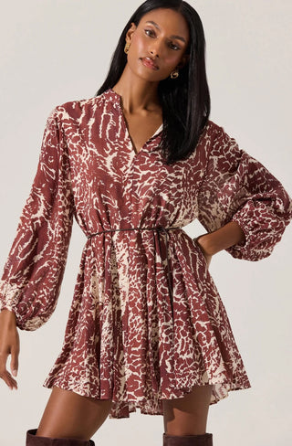 Marisela Dress in Rust Print
