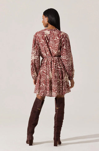 Marisela Dress in Rust Print