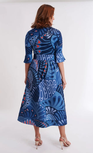 Monaco Dress in Paddle Ocean Fog