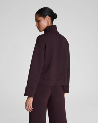 Air Essential Cropped Turtleneck in Truffle Brown