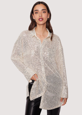 Etoile Button Down Shirt in Silver