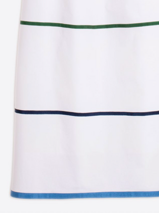 Strappy Maxi Dress with Colored Stripes in White