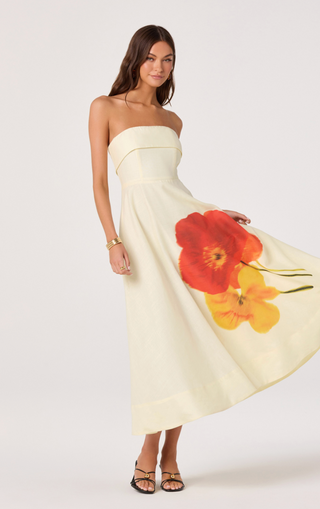 Ximena Dress in Red Yellow Floral