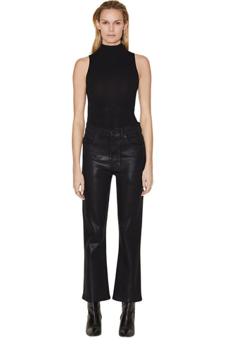 Bella Crop Flare in Black Coated