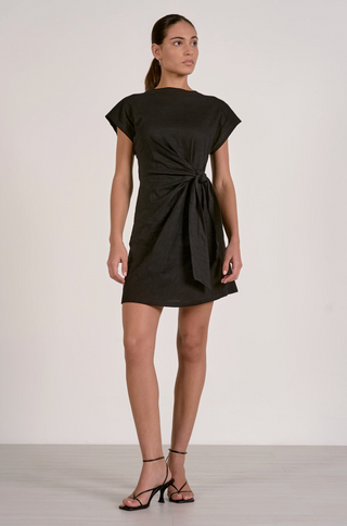 Side Tie Mini Dress in Black