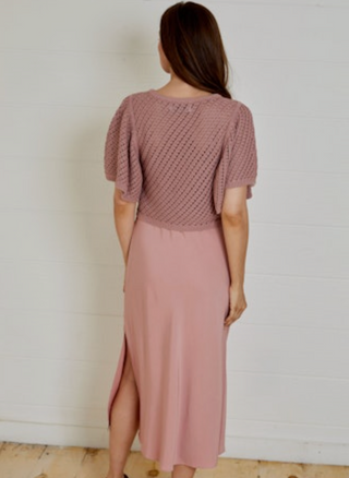 Kay Sweater Dress Combo in Dusty Rose