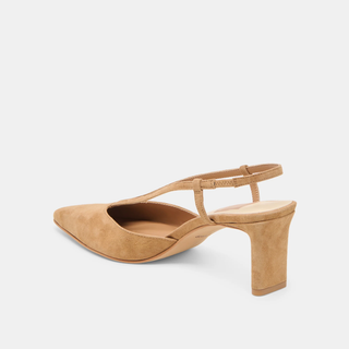 Ginay Heel in Camel Suede