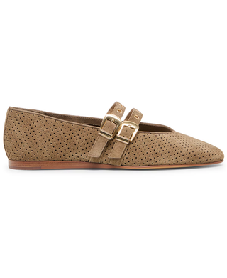 Baylee Grommet in Olive Perforated Suede