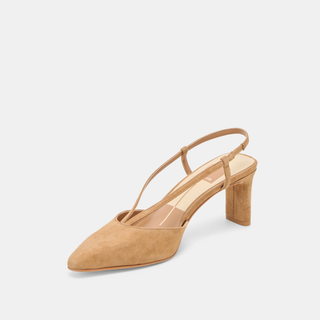 Ginay Heel in Camel Suede
