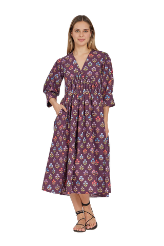Ingrid Dress in Holiday Flowers