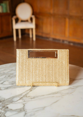 Gold Straw Clutch