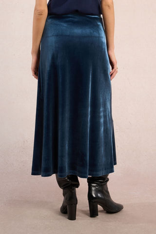 Knitted Skirt in Denim Blue
