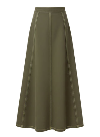 Bina Midi Skirt in Ivy Green Denim
