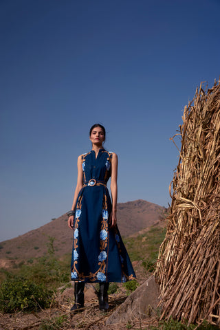 Iris Dress in Harvest Navy