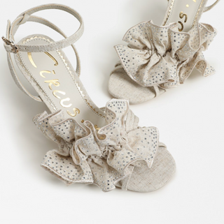 Lucille Ankle Strap Sandal in Sea Shell Burlap