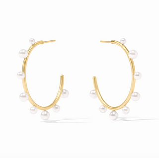 Hydra Stone Hoop Pearl L