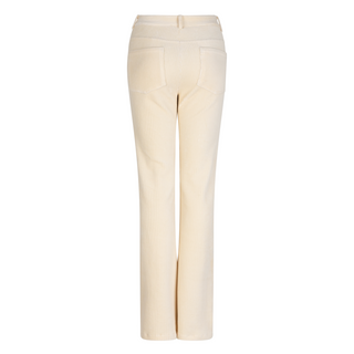 Ribbed Flair Trousers in Off White