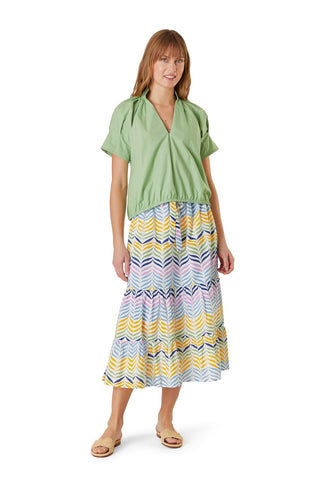 Market Skirt in Frond Stripes