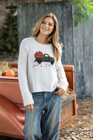 Pumpkin Trunk Chunky Crewneck in Almond Butter