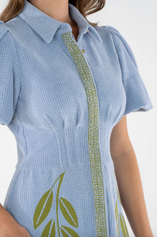 Britt Dress in Blue Corduroy