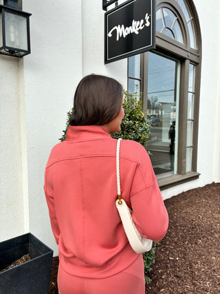 Spanx Airessentials® Shawl Collar Half Zip in Clay