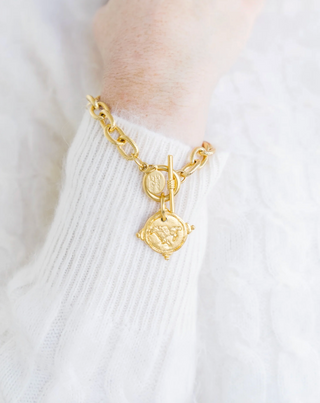 equestrian toggle gold bracelet