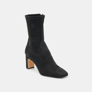 Mid Calf Black Heel Bootie