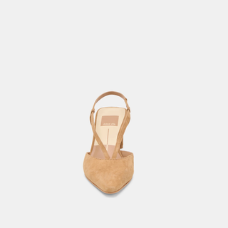 Ginay Heel in Camel Suede