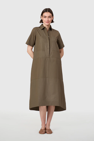 A-line Midi Dress in Olive