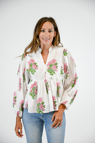 Bluffton Blouse in Pink Hydrangea