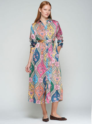 Button Down Maxi Dress in Floral Multi