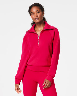 spanx airessentials quarter zip fuchsia